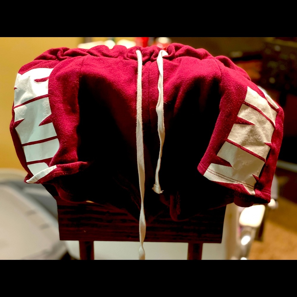 Maroon pink sweat shorts